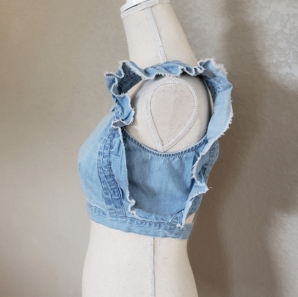 Cooperative denim crop top size Medium - Picture 2 of 8